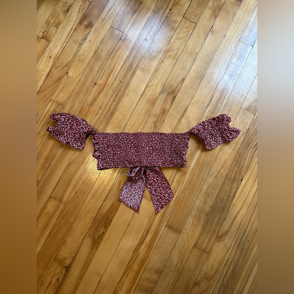 Red & White Strapless Top - Picture 5 of 8